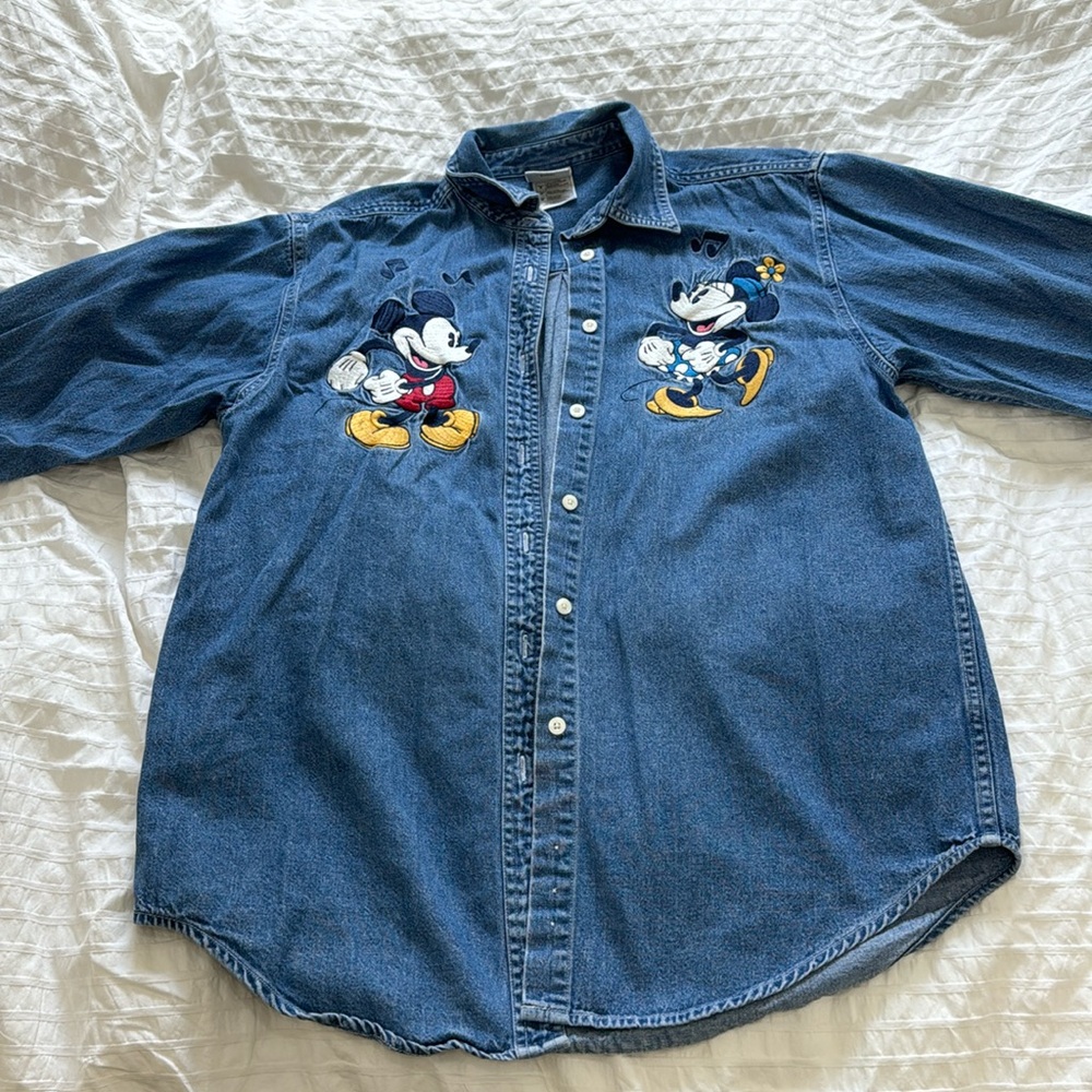 Disney Store Vintage Mickey Minnie Jean Shirt